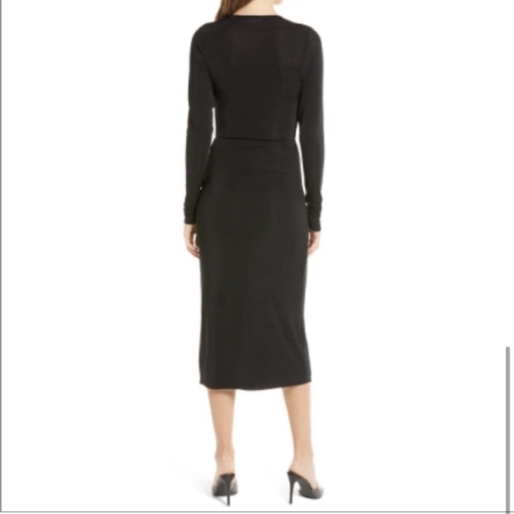 New With Tags Good American Shimmer Wrap Dress Size XL in Black - Picture 4 of 8